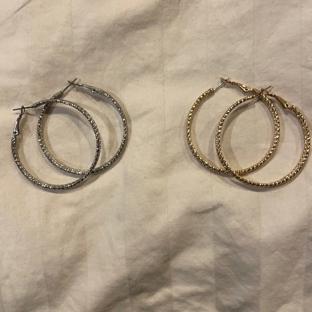 Silver and gold hoops